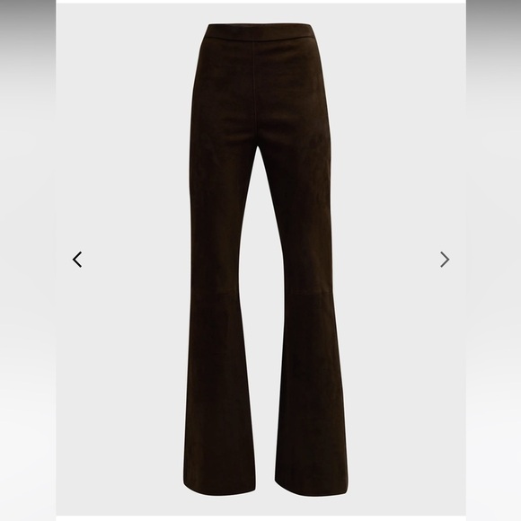 Kobi Halperin Joelle High-Rise Leather Suede Flare Pants Chocolate Brown 2 - Picture 12 of 12